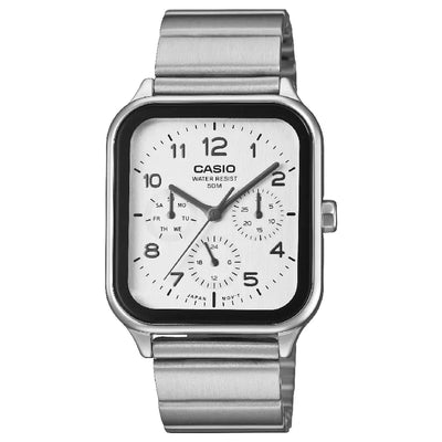 Casio Classic Analog Multi-Dial MTP-M306D-7A White Dial 40mm Stainless Steel Men's Watch