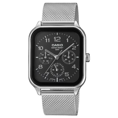 Casio Classic Analog Multi-Dial MTP-M306M-1A Black Dial Stainless Steel Men's Watch